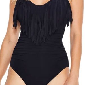 Womens Black fringe Magic suit size 16
